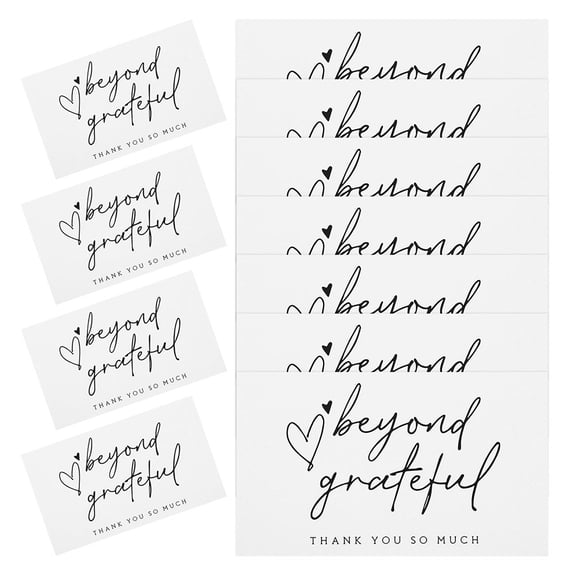STRANDCHIC 200Pcs Big Thank You Cards White Paper for Business Appreciation Elegant Design