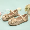 thumbnail image 2 of newwalpole Toddler Girl Mary Jane Dress Glitter Flats Shoes Flower for Ballet Wedding Gold for Size 3, 2 of 6