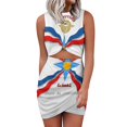 thumbnail image 1 of Robe Ample Drapeau Assyrien avec Poches pour Femmes, Décontractée, Col en V, Imprimée, Assyrienne, 1 of 5