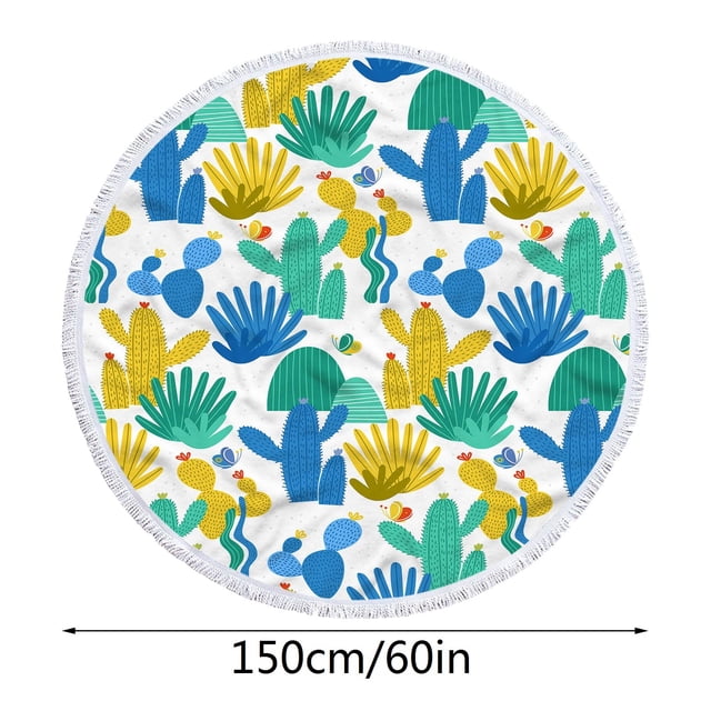 CEHVOM Round Printed Microfiber Beach Towel Super Lightweight Colorful Bath Towel Sandproof Beach Blanket Beach Mat Multi-Purpose Towel For Travel Swimming Pool Clearance