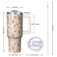 thumbnail image 3 of Festive 40oz Tumbler with Handle - Stainless Steel Snow Pattern, Double Wall Vacuum Insulated w/Straw Lid, 3 of 5