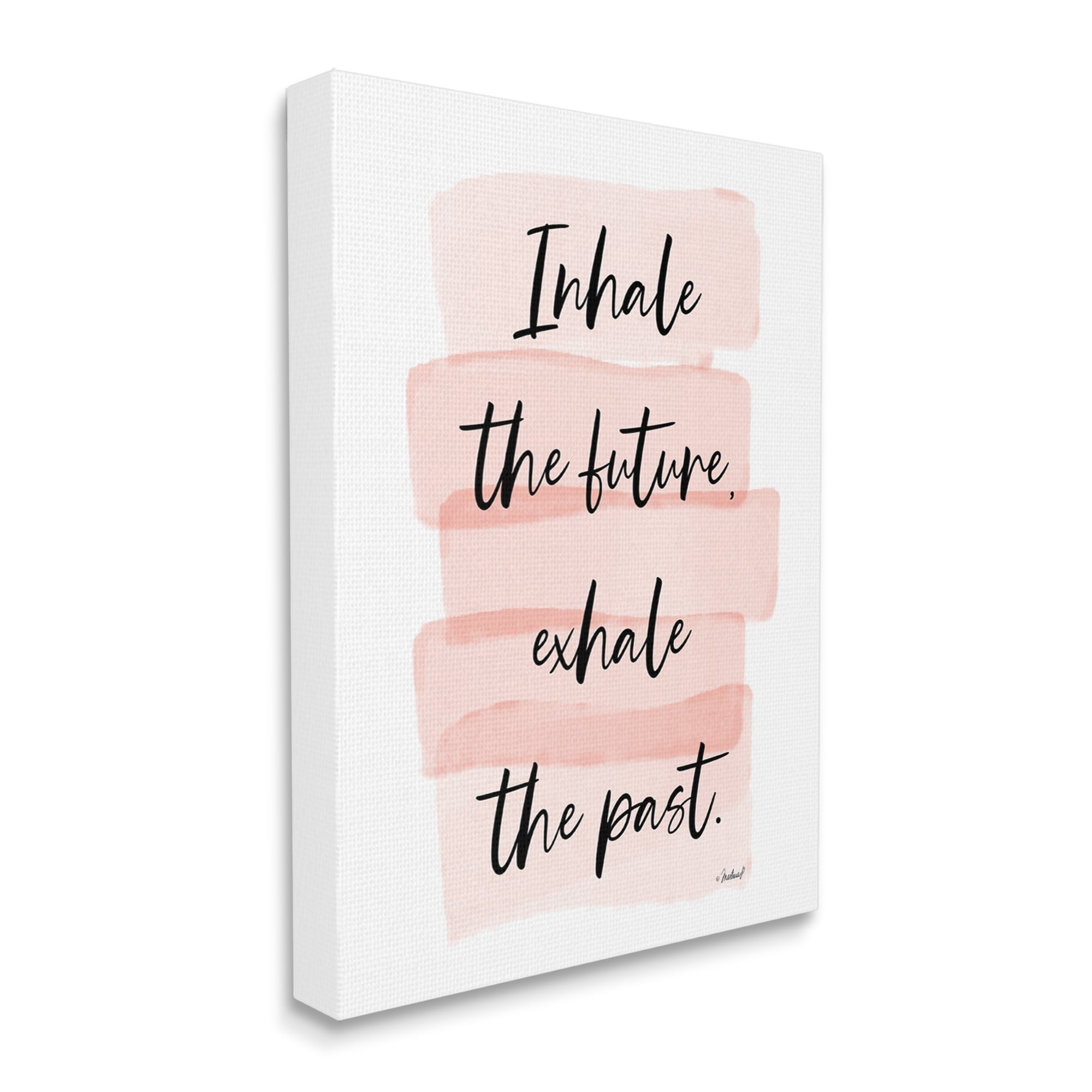 Stupell Industries Inhale The Future Glamorous Pink Watercolor Stripes,30 x 40, Design by Martina Pavlova