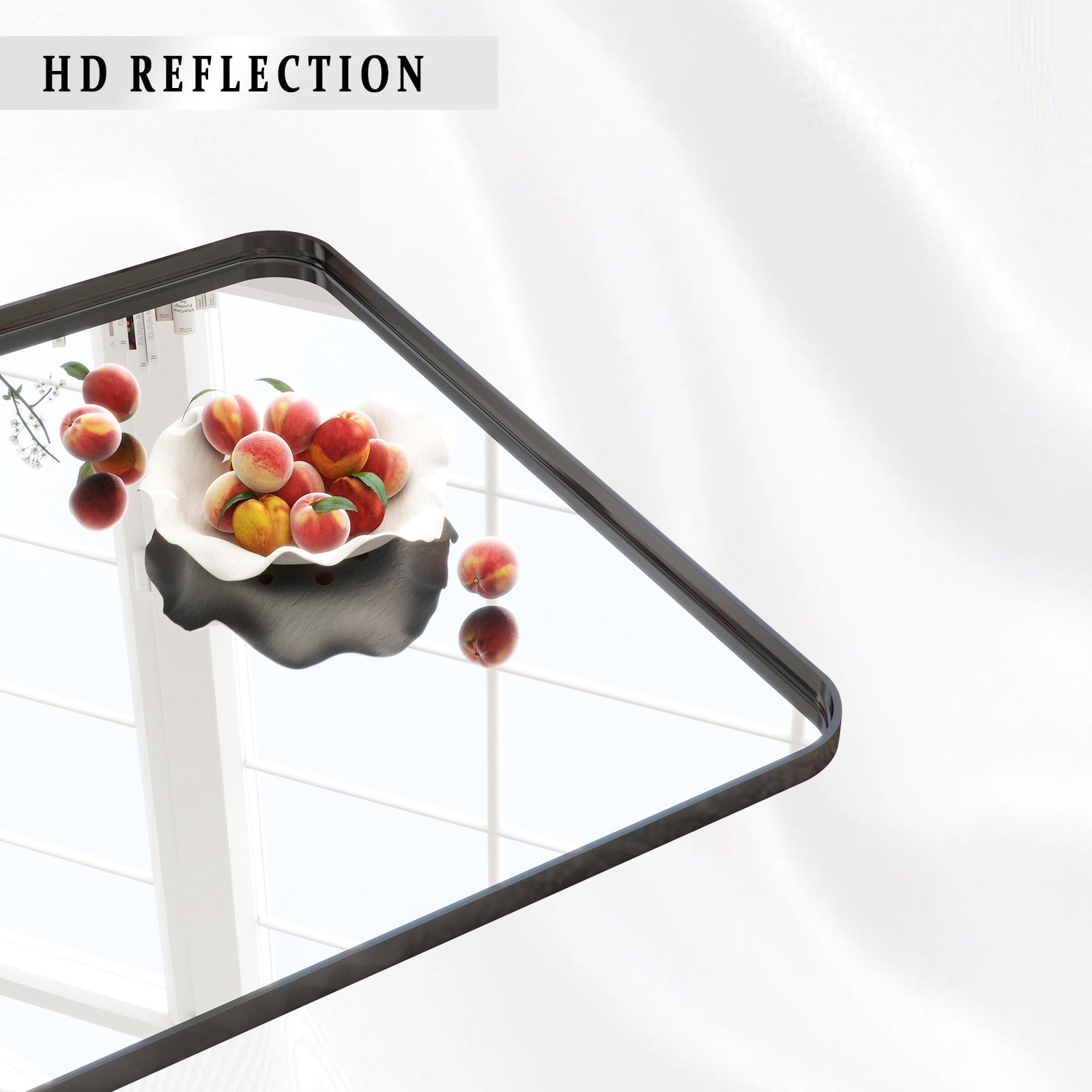 BEAUTYPEAK 30"x40"Rectangular Bathroom Mirror Wall-Mounted Mirror with Deep Frame,Black