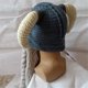 thumbnail image 3 of JM Adulto barba vikingo sombrero de punto bárbaro cuerno ganchillo hecho a mano peluca máscara hombres cálido divertido sombrero de esquí JM, 3 of 4