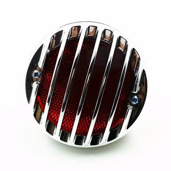 BHYShop Round 4" Grill Invader Tail Brake Light Lamp For Harley Honda CB Kawasaki Suzuki Yamaha Sportster Bobber Cruiser Chopper XL Rat Vintage Retro Hot Rod Duo Cafe Racer