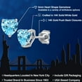thumbnail image 2 of Gem Stone King 14K White Gold Swiss Blue Topaz Stud Earrings for Women Men | 1.90 Cttw | Gemstone November Birthstone | Heart Shape 6MM, 2 of 6