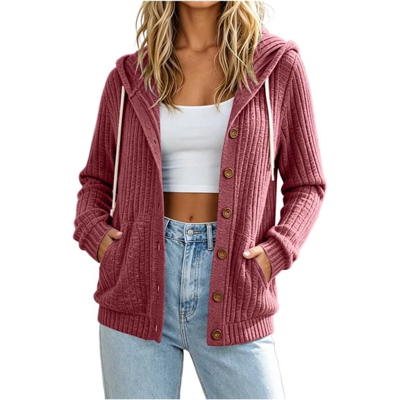 BUIGTTKLOP Cardigan Sweaters for Women Button down Hoodies Long Sleeve Tops Business Casual Outfits Fashion Clothes 2026