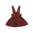 thumbnail image 1 of Kmbangi Christmas Suspender Skirt, Wide Shoulder Strap Plaid Overalls, 1 of 5