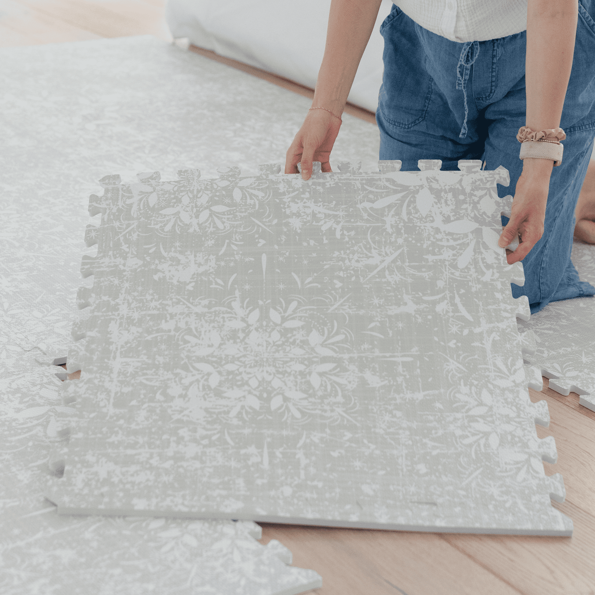 Little Landings EVA Foam Play Mat, Eden (4x6ft), Non-Toxic Interlocking Floor Mat for Babies and Toddlers