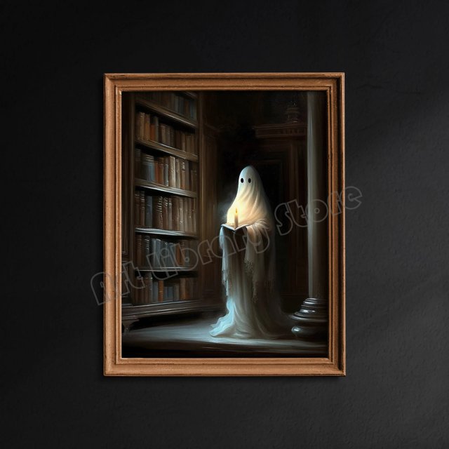 Póster de Ghost In Wildflowers, póster Vintage gótico de Dark Academia, pintura en lienzo, imágenes artísticas de pared, decoración de la habitación del hogar de Halloween
