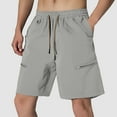 thumbnail image 4 of OSOLU Solid Color Men's Cozy Shorts For Summer For Beach Sports Sweatpants Everyday Wear With Loose Fit Utility Pockets Comfortable Versatile Athletic Wear Bottoms, 4 of 4