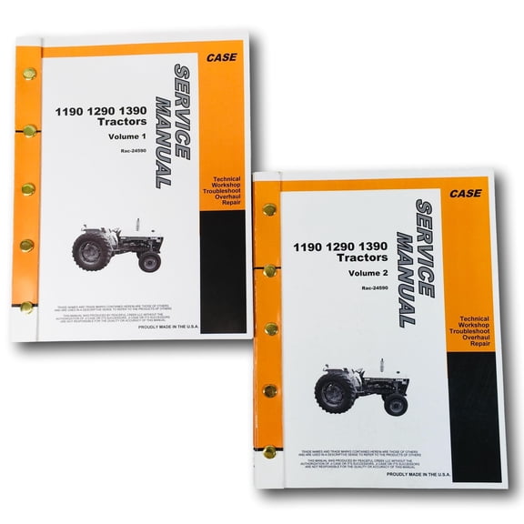 Case 1190 1290 1390 Tractor Service Catalog Manuals Repair Technical Shop