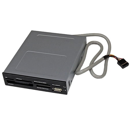 StarTech.com 3.5in Front Bay 22-in-1 USB 2.0 Internal Multi Media Memory Card Reader - Black - 22-in-1 - CompactFlash Type I, CompactFlash Type II, SD, miniSD, microSD, SDHC, SDXC, MultiMediaCard