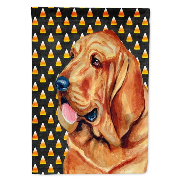 Carolines Treasures LH9072-FLAG-PARENT Bloodhound Candy Corn Halloween Portrait Flag  multicolor