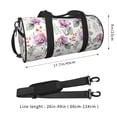 thumbnail image 4 of Xecao Orchids Flowers print Round Travel Duffel Bag is a foldable gym bag with an inner pocket, perfect for travel sports, 4 of 8