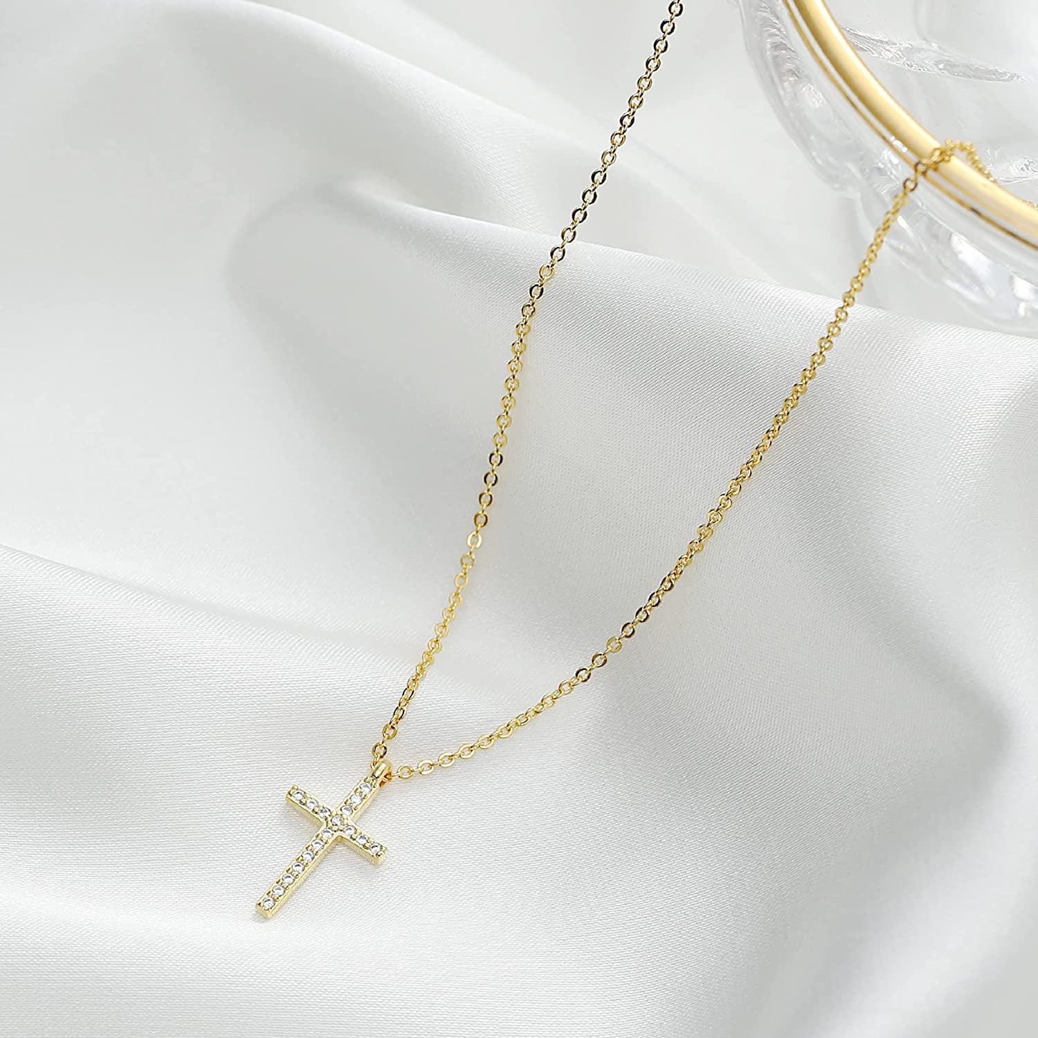 Women's Hammered Gold Cross Necklace | Atrio Hill