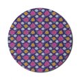 thumbnail image 1 of Floral Mouse Pad for Computers, Modern Retro Theme Inspired Sketch of Ornamental Summer Flowers and Leaves, Round Non-Slip Thick Rubber Modern Mousepad, 8" Round, Indigo Multicolor, by Ambesonne, 1 of 2