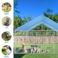 thumbnail image 3 of Dextrus Large Outdoor Dog Kennel with Metal Dog Gate,Heavy-Duty Dog Enclosure with Roof for Backyard and Farm Use -118.1" L x118.1 W x70.8 H, 3 of 5