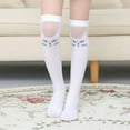 thumbnail image 5 of ZQUUVOU Children's Knee High Tube Socks Mesh Printed Lightweight Breathable Sheer Stockings Dress Long Socks White A, 5 of 9