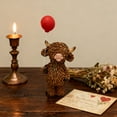 thumbnail image 4 of Valentines Highland Cow Figurine, Balloon-Holding Scottish Resin Statue, Highland Cattle Love Highland Cow Gnomes, Resin Figurine Statue,Farmhouse Table Home Garden Decor, Standing , 6.8 inch, 4 of 6