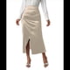 thumbnail image 3 of Falda de Satén de Seda con Cintura Alta y Cremallera para Mujer. Champán M, 3 of 7