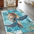 thumbnail image 3 of 3'x5' Area Rugs, Blue Green Coastal Indoor Outdoor Area Rug for Living Room Bedroom, Sea Turtle Ocean Retro Washable Bathroom Rugs Kitchen Floor Carpet Mats Home Decor Aesthetic, 3 of 8