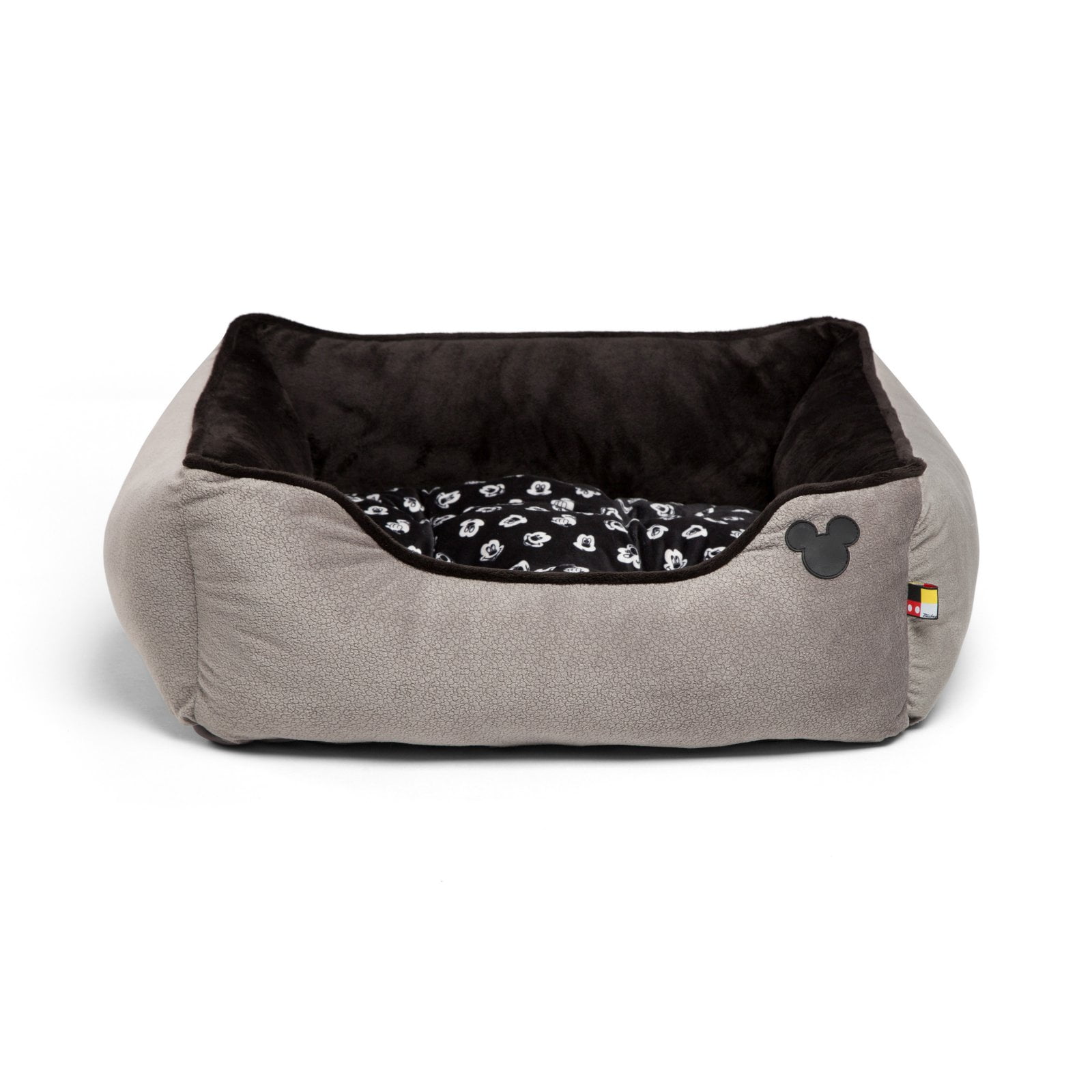 Disney Mickey Mouse Rectangular Cuddler Pet Bed With Toy Bone