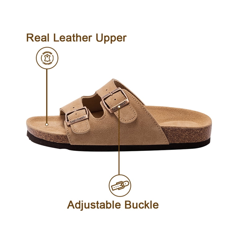 CozyNest HOPE Adjustable Slide Sandals for Women and Men Cork