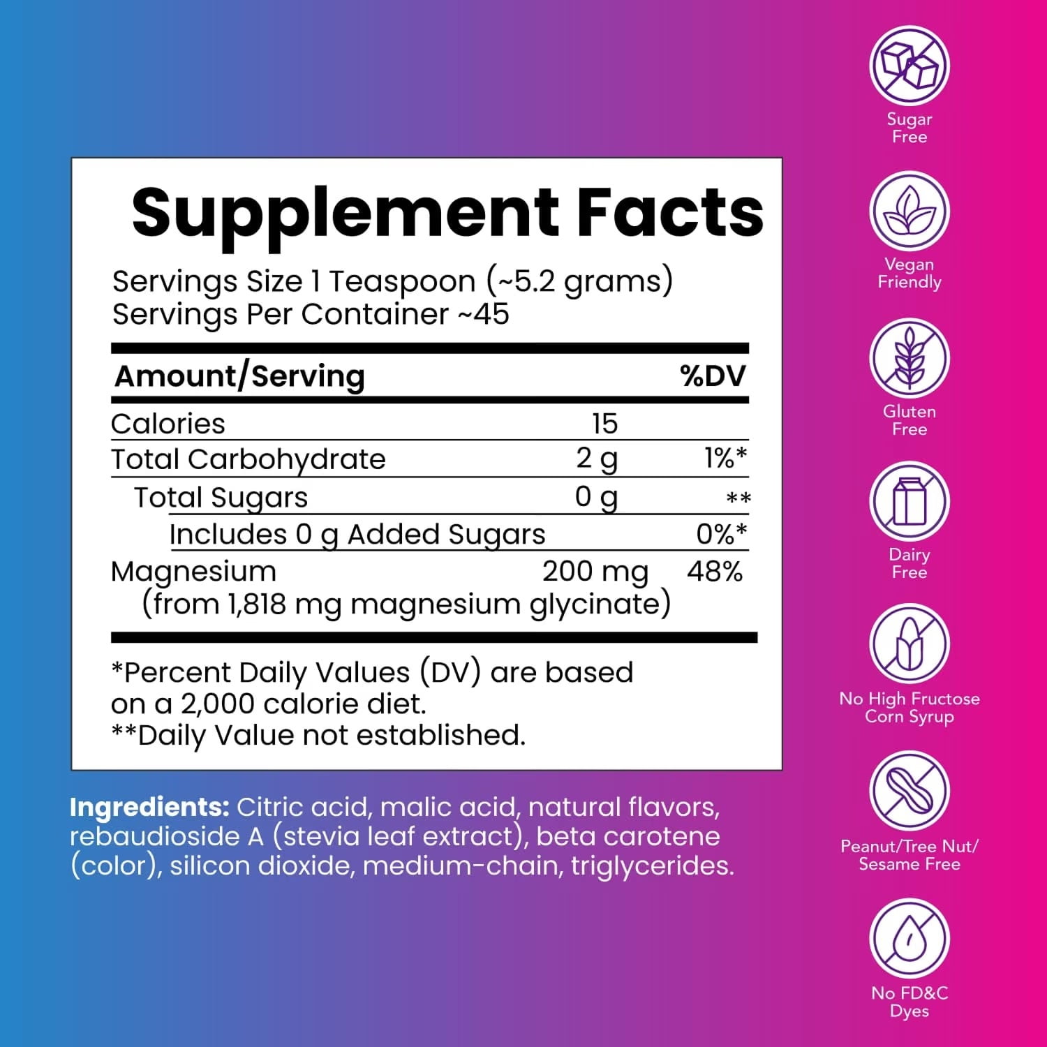 Viactiv Magnesium Glycinate, Sugar Free, Sweet Peach, 8.3 OZ