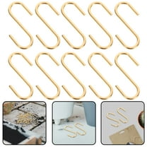OUNONA  25 Pcs S-shaped Hook Heavy Duty Hooks Key Hanging Hangers Golden