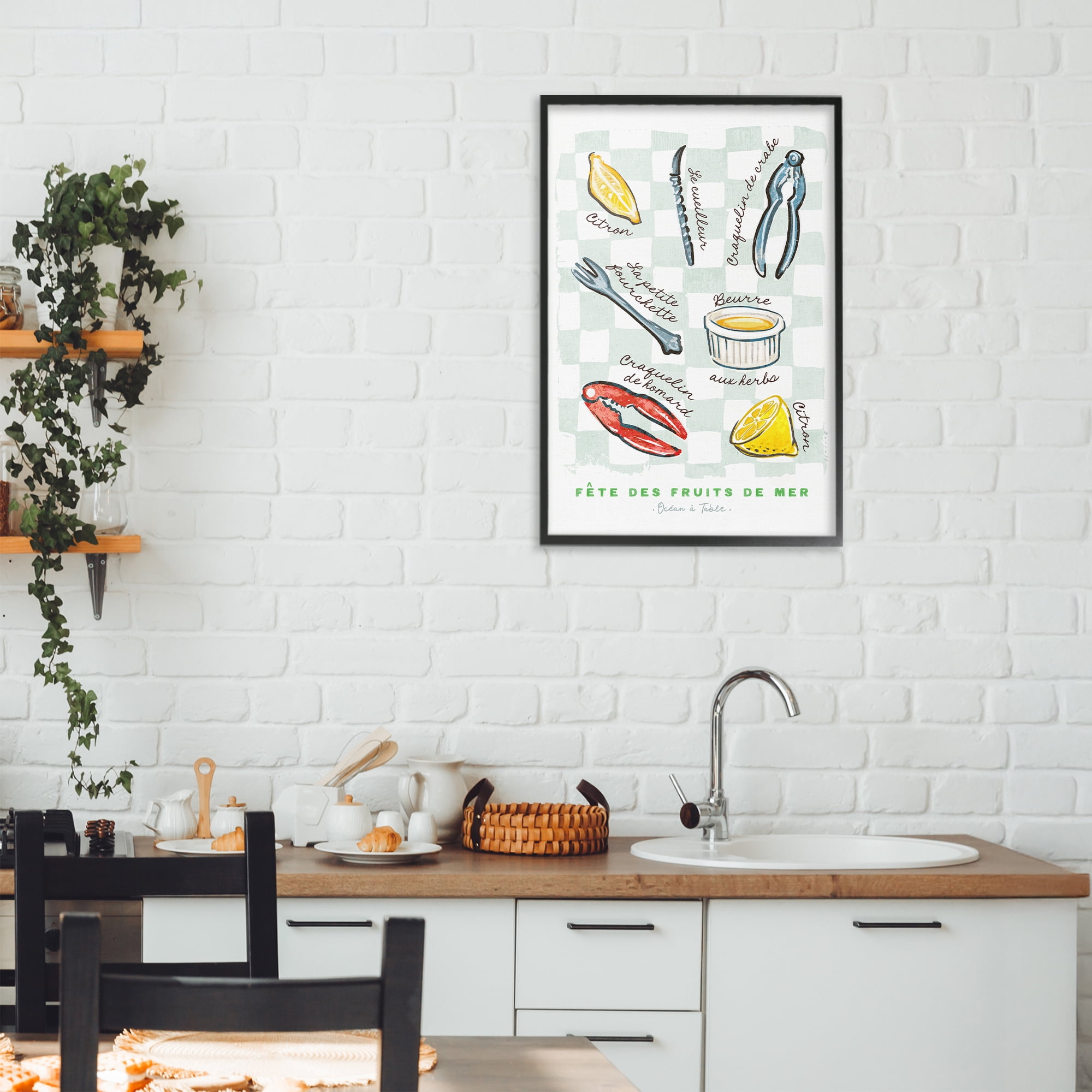 Stupell Industries Modern French Bistro Black Framed Giclee Art, design by Chad Barrett