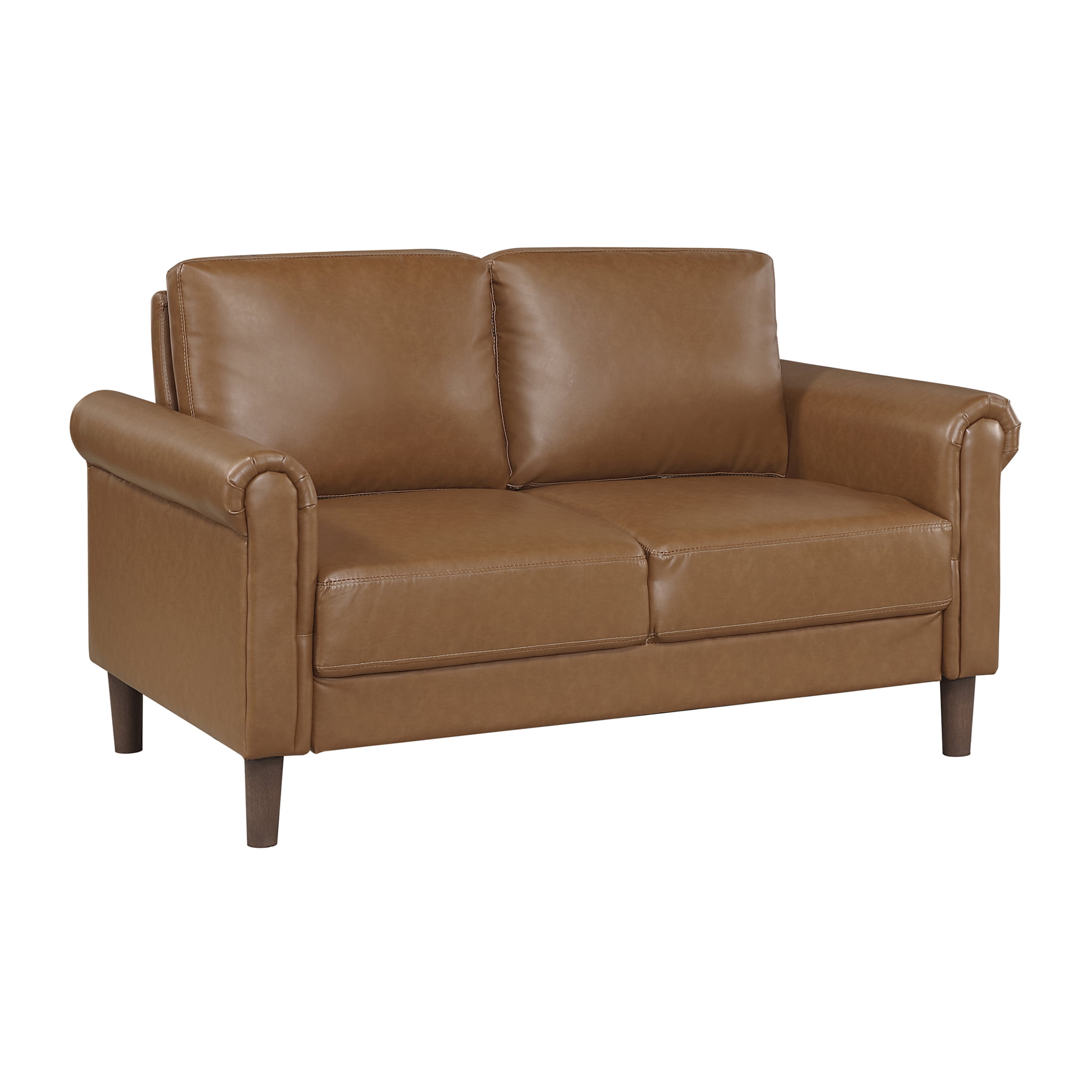 OakvillePark Marlinth Faux Leather Loveseat, Brown