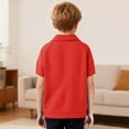 thumbnail image 7 of Gamivast Collared Shirts for Boys Solid V-Neck Loose Fit Lightweight Breathable Tops Waffle-Knit Textured Short Sleeve T-Shirts Casual Daily School outdoor Golf outfits, 7 of 7
