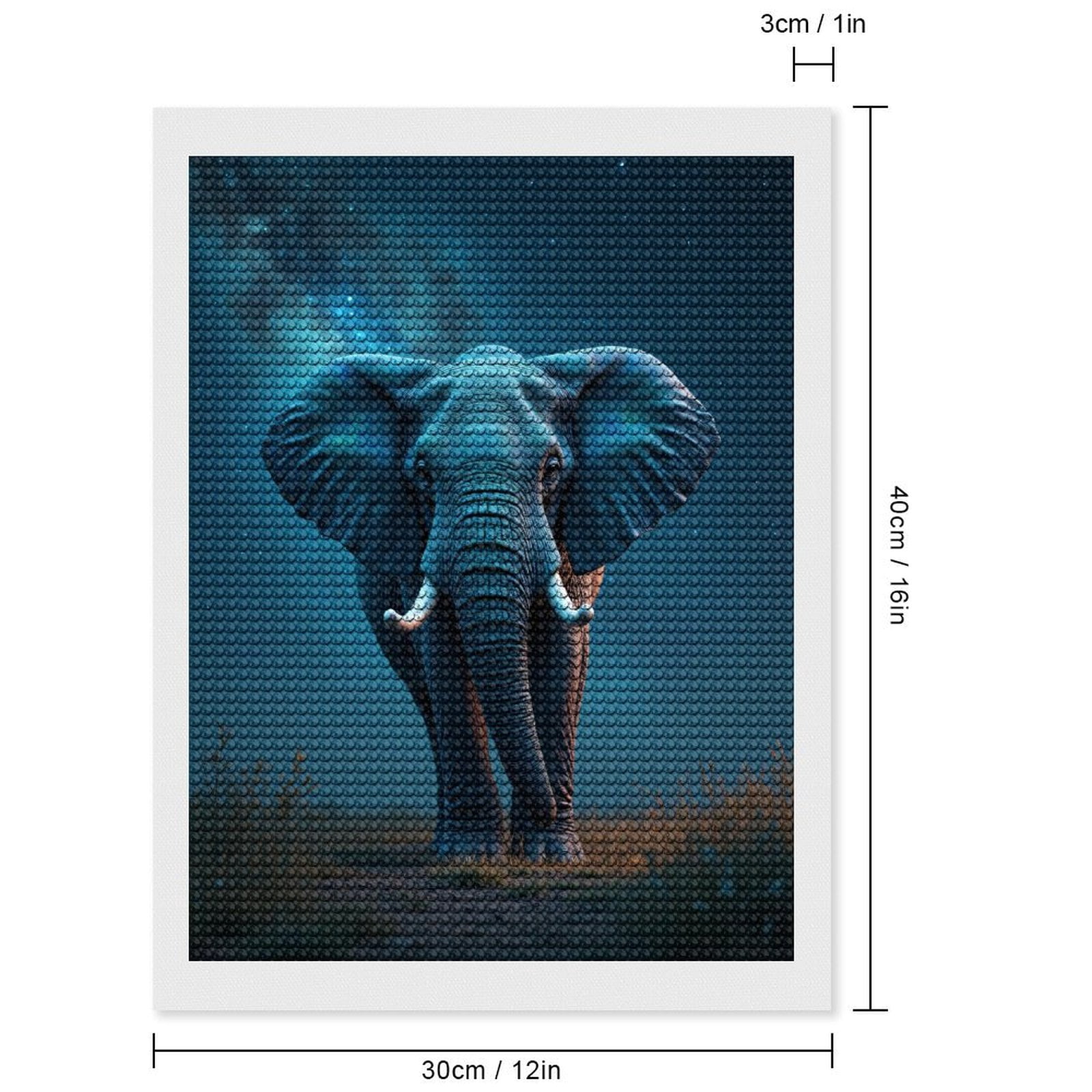 Diamond Art Kits for Adults, Majestic Elephant Under Starry Sky 5D Diamond Painting Kits for Adults Beginners, DIY Full Drill Diamond Painting, Gem Art and Crafts 12x16