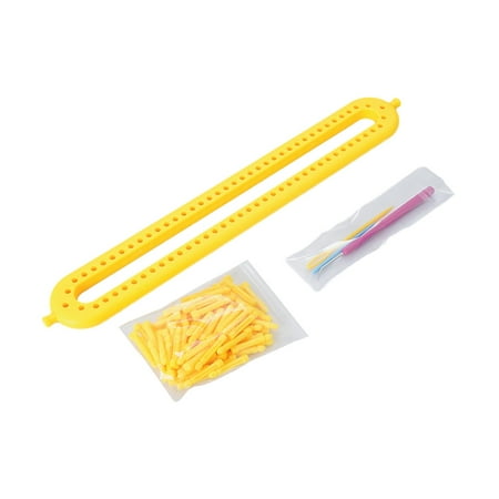 GUOOL Long Knitting Loom Knitter Tool Crochet Loom Shawl Stitch Weaving Tools Sewing Tools for Handicraft Lovers Blankets Shawl Yellow