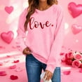 thumbnail image 2 of yievot Women Valentine's Day Sweatshirts Heart Graphic Crew Neck Pullover Long Sleeve Casual Shirts Tops, 2 of 8