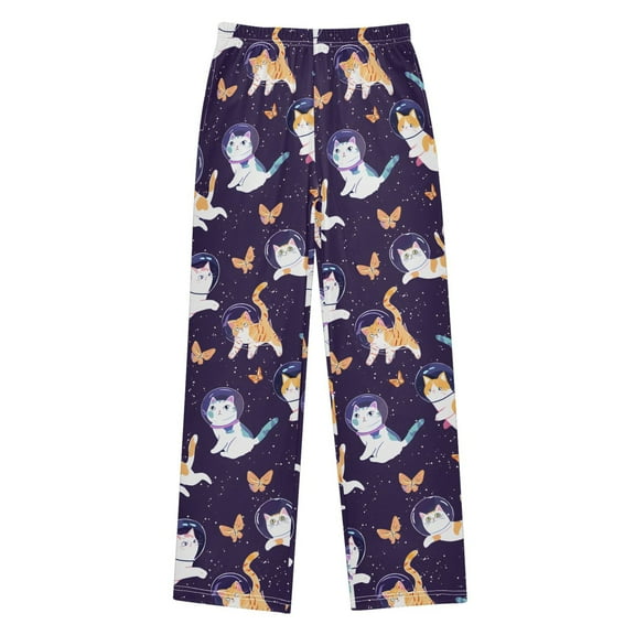joogoo Dreamy Cat Astronaut Pajama Pants Pj Bottoms Sleepwear Lounge L