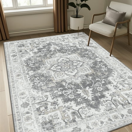 KUETH 5'x7' Area Rugs for Living Room, Machine Washable Rugs, Non Slip ...