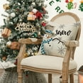 thumbnail image 2 of Sm:)e Christmas Snowman Reindeer Gloves Eucalyptus Throw Pillow Covers Blue, 18 x 18 Inch Winter Holiday Stripes Cushion Case Decoration for Sofa Couch Set of 4, 2 of 7