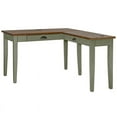 thumbnail image 3 of Farmhouse Wood Writing Desk and Return Open L-Shaped Green Wood, 3 of 7