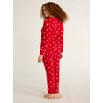 thumbnail image 2 of Joyspun Women's Folded Giftable Plush Long Sleeve Top with Pant Pajamas Set, 2-Piece, Sizes S to 3X, 2 of 4