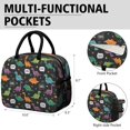 thumbnail image 6 of Womens Black Dinosaurs Speech Bubbles Pattern Lunch Box for Work,Insulated Lunch Bag for Women,Loncheras Para Mujer,Leakproof Adult Lunch Bag for Work,Beach,Travel,Picnic,Camping, 6 of 7