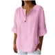 thumbnail image 3 of Blusas para mujer,Blusa informal con cuello en V para mujer, manga tres cuartos, tejido de poliéster, suave y transpirable para uso diario, sopatenor, 3 of 9