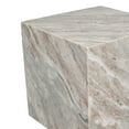 thumbnail image 4 of Felix 15" Contemporary Natural Marble Handmade Cube End Table, Gray/Beige, 4 of 8