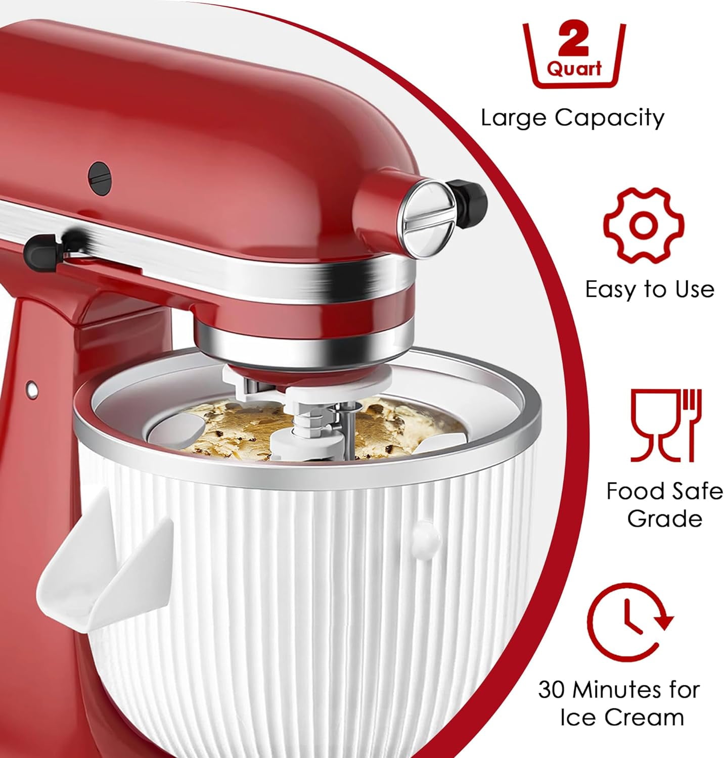 Ice Cream Maker Attachment for KitchenAid Mixers and Ice Cream Maker Parts