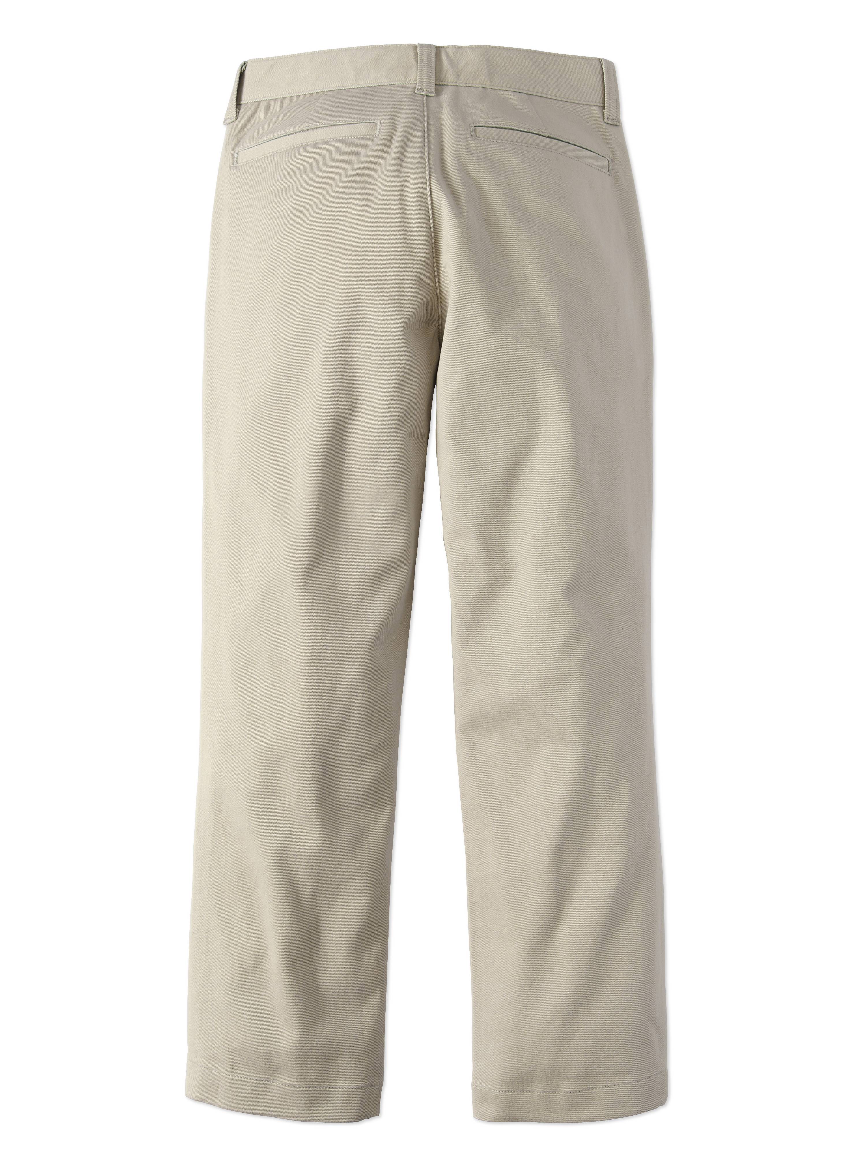 Wonder Nation Boys School Uniform Super Soft Stretch Twill Flat Front Pants, Sizes 4-22, Slim, & Husky - image 3 of 4