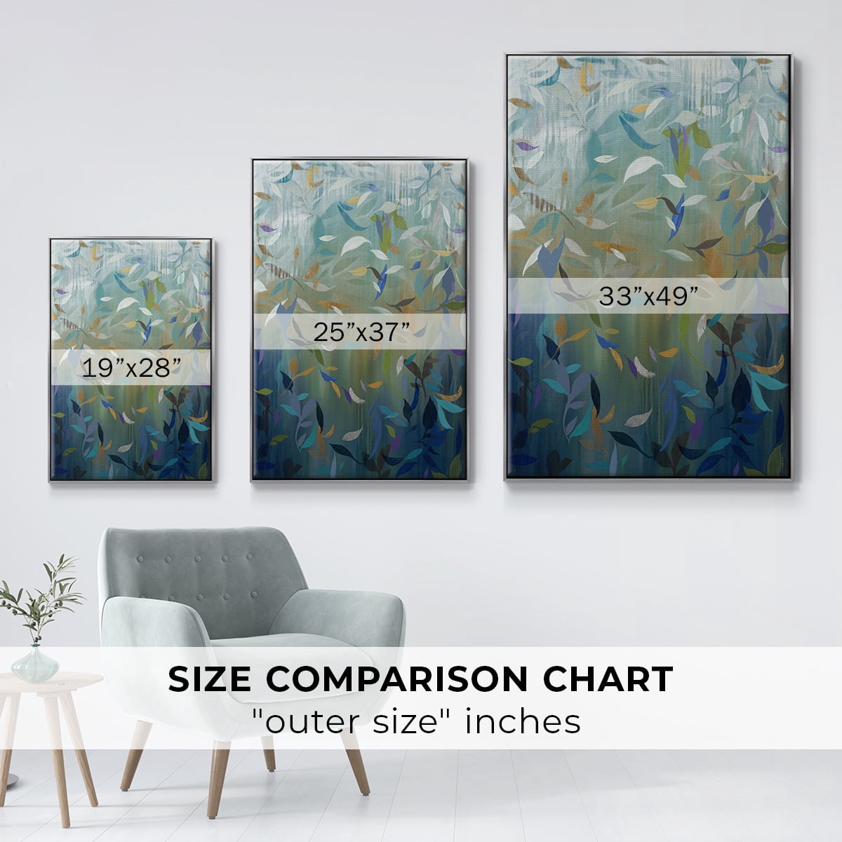 Falling Leaves Framed Premium Gallery Wrapped Canvas - Ready to Hang