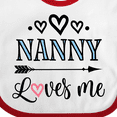 thumbnail image 4 of Inktastic Nanny Loves Me Grandchild Girls Baby Bib, 4 of 4