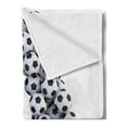 thumbnail image 2 of Letter a Soft Flannel Fleece Throw Blanket, Realistic Soccer Balls in Form of Capital Sports Play League Competition Theme, Cozy Plush for Indoor and Outdoor Use, 50" x 60", Black White, by Ambesonne, 2 of 5