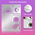 thumbnail image 3 of Star Sun and Moon Pattern Stencil Rays Lines Teardrop Pattern Cutting Stencil Reusable Stainless Steel Stencil for Painting Albums Scrapbooking 7.5x5.5inch, 3 of 7